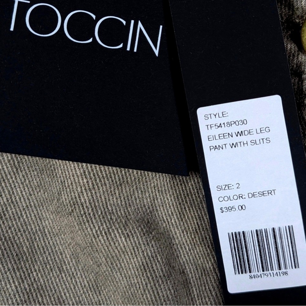 TOCCIN Eileen Wide Leg Denim Pants Desert Gray Side Slit Size 2 NWT $395 - Picture 7 of 14